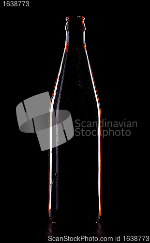 Image of Beer Bottle On Black
