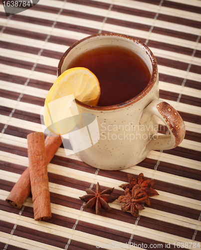 Image of tea with cinnamon sticks and star anise