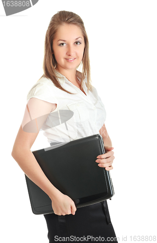 Image of Young Businesswoman With Laptop