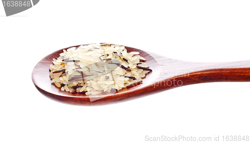 Image of rice blend in wooden spoon