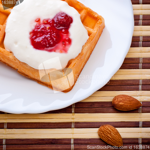 Image of dessert with soft waffle