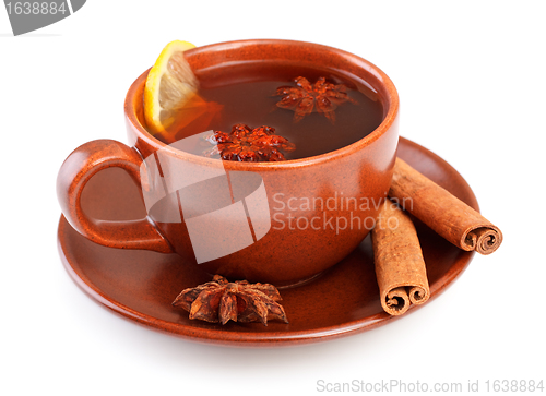 Image of tea with cinnamon sticks and star anise