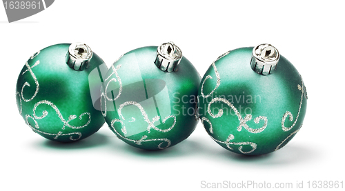Image of three green decoration balls