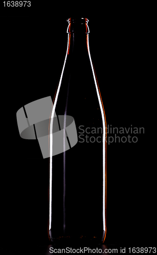 Image of Beer Bottle On Black