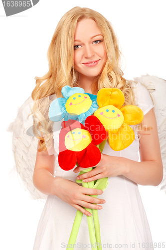 Image of Angel Blond With Funny Flowers