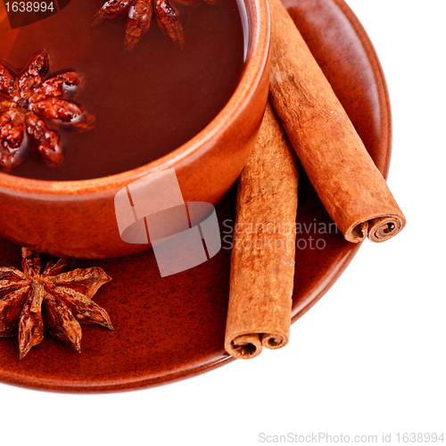 Image of tea with cinnamon sticks and star anise