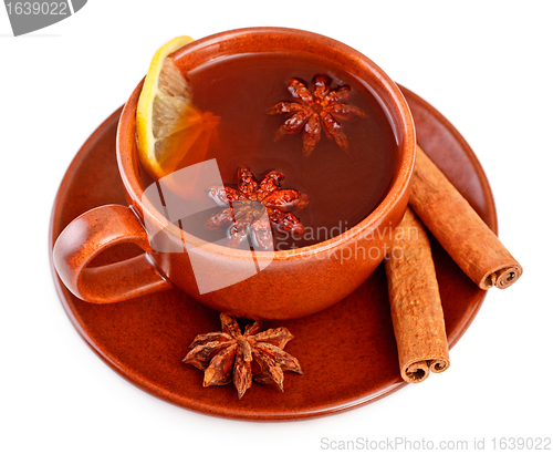 Image of tea with cinnamon sticks and star anise