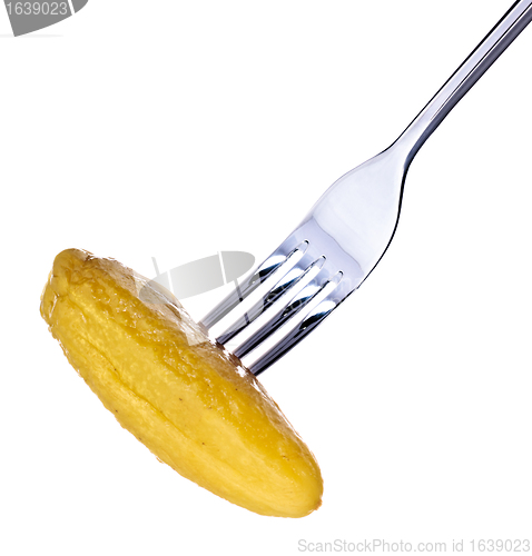 Image of Dill Pickle on Fork