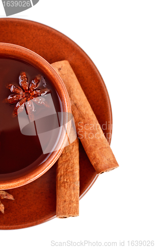 Image of tea with cinnamon sticks and star anise