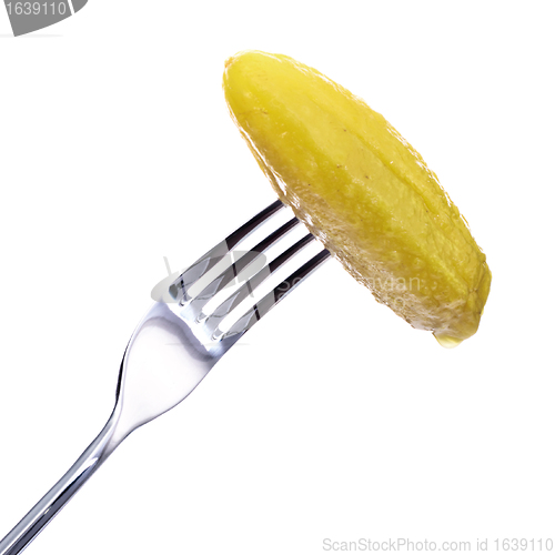 Image of Dill Pickle on Fork