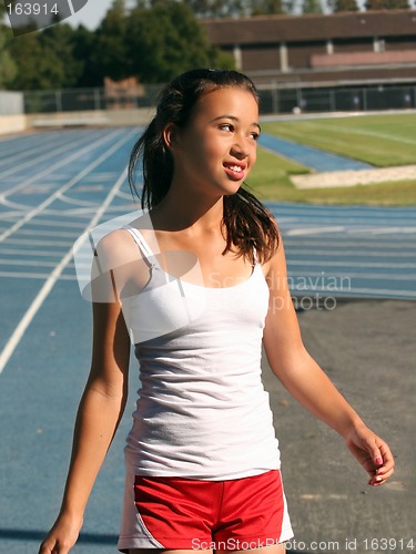 Image of Girl at school stadium