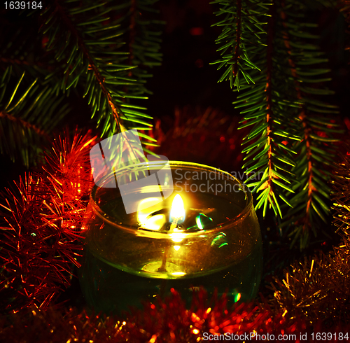 Image of candles and fir branches