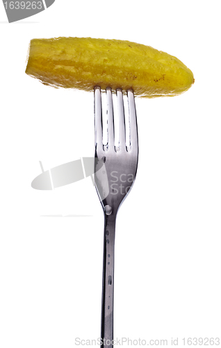 Image of Dill Pickle on Fork