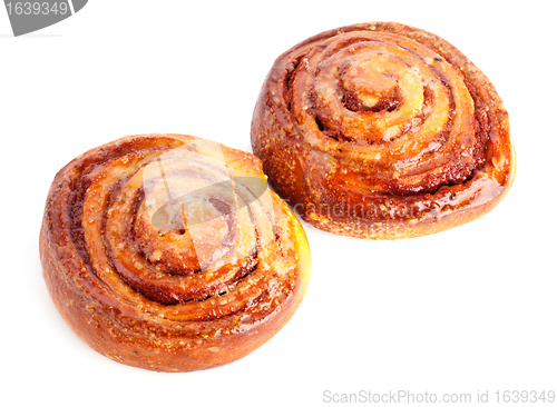 Image of two sweet buns with cinnamon