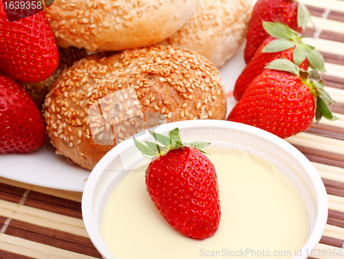 Image of breakfast with strawberry