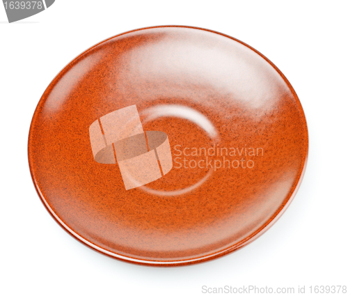 Image of brown ceramic saucer