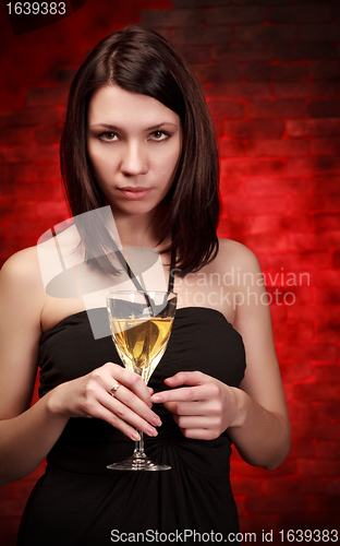 Image of girl with glass of wine
