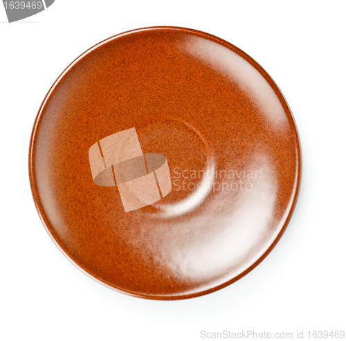 Image of brown ceramic saucer
