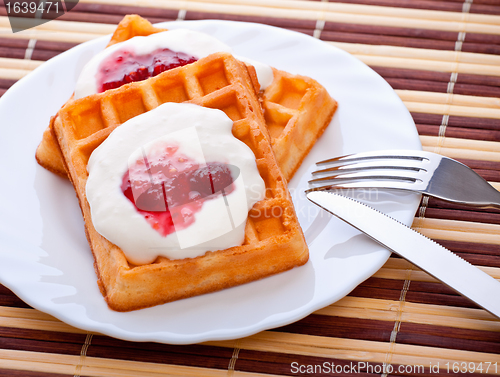 Image of dessert with soft waffle