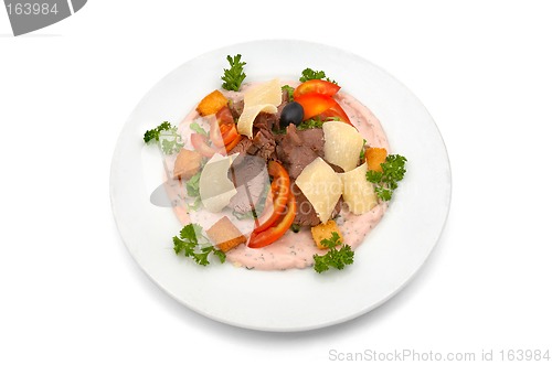 Image of Veal salad with vegetables and parmesan