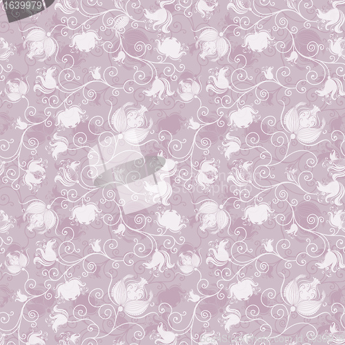 Image of Seamless pink floral pattern