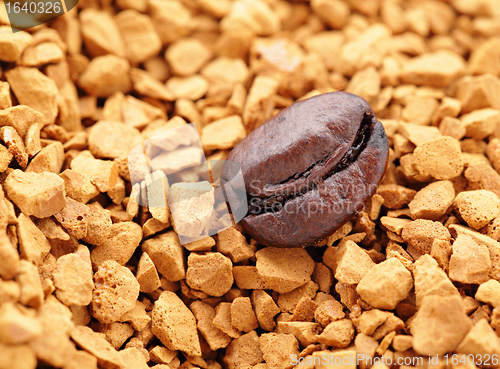 Image of roasted coffee bean and coffee powder