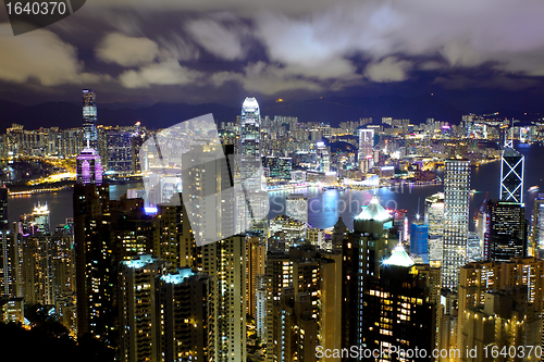Image of Hong Kong view from the peak at night
