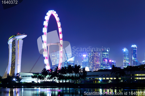 Image of Singapore city skyline at night