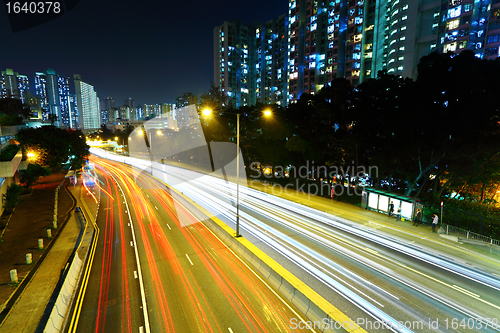 Image of highway in city at night