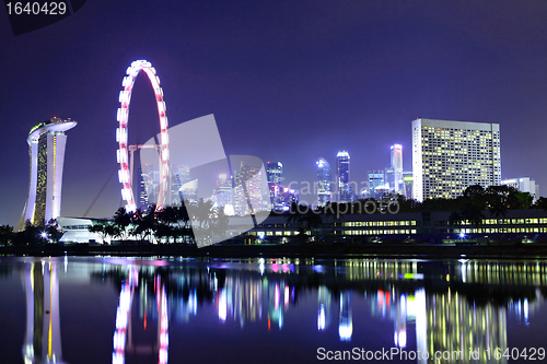 Image of Singapore city at night