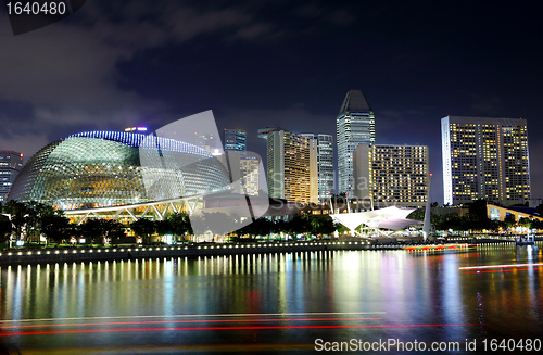 Image of Singapore city skyline at night