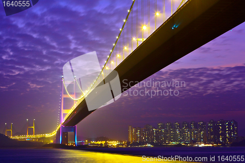 Image of Tsing Ma Bridge at night