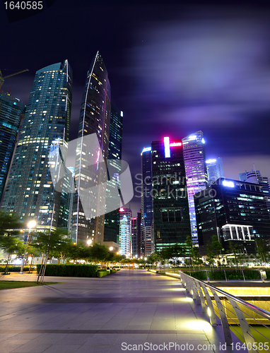 Image of Singapore city skyline at night