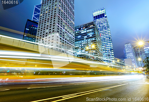 Image of traffic in city at night
