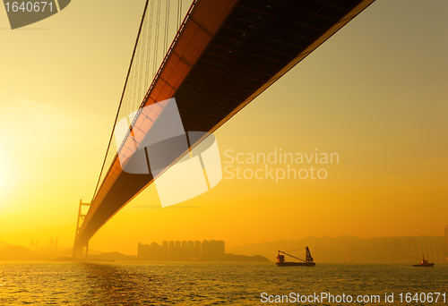 Image of tsing ma bridge in sunset