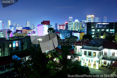 Image of Singapore downtown at night