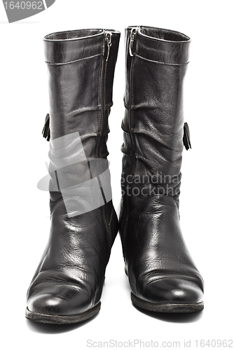 Image of Black Leather Female Boots