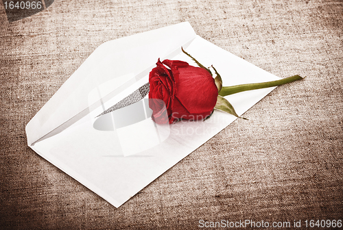 Image of Red Rose and Letter