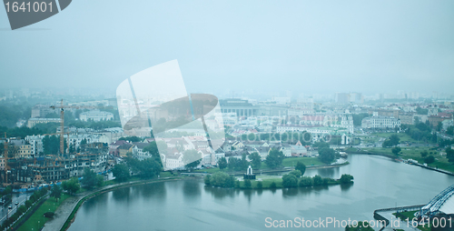 Image of minsk at rainy morning