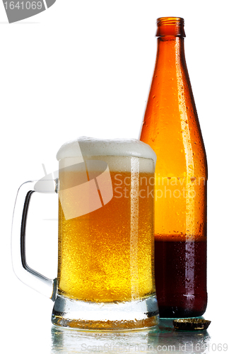 Image of Bottle and Glass of Beer