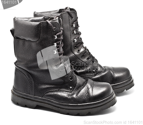 Image of Black Leather Army Boots