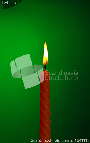 Image of Candle On Green