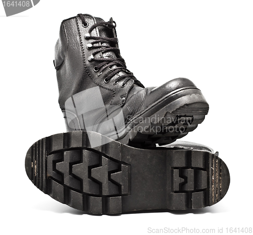 Image of Black Leather Army Boots