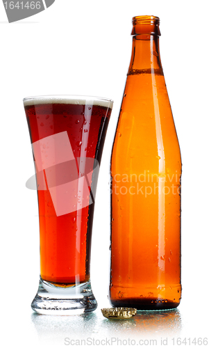 Image of Bottle and Glass of Beer