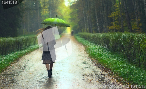 Image of Girl under Rain