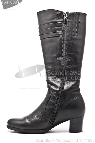 Image of Black Leather Female Boots