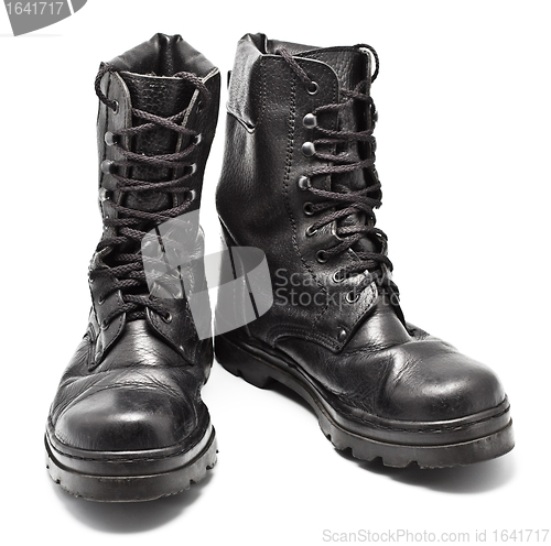 Image of Black Leather Army Boots