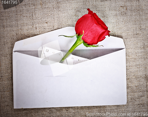 Image of Red Rose and Letter