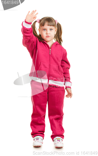 Image of Cute Little Girl Waving