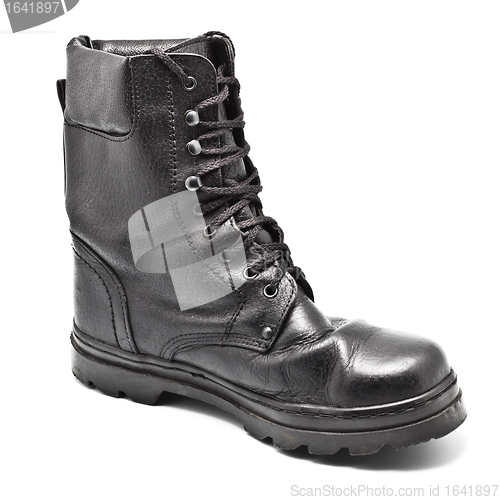 Image of Black Leather Army Boot